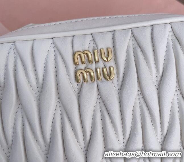 Big Discount Miu Miu Matelassé nappa leather pouch 5NE846 White 2024