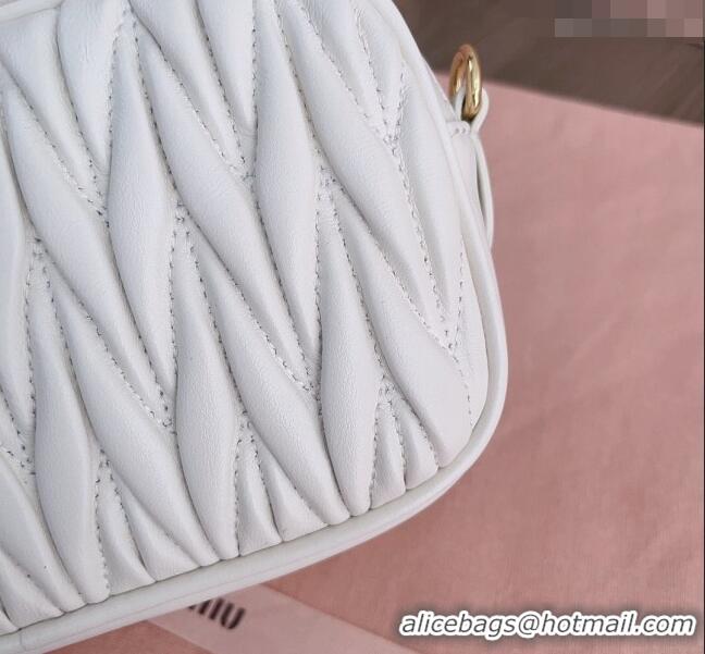 Big Discount Miu Miu Matelassé nappa leather pouch 5NE846 White 2024