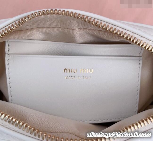 Big Discount Miu Miu Matelassé nappa leather pouch 5NE846 White 2024