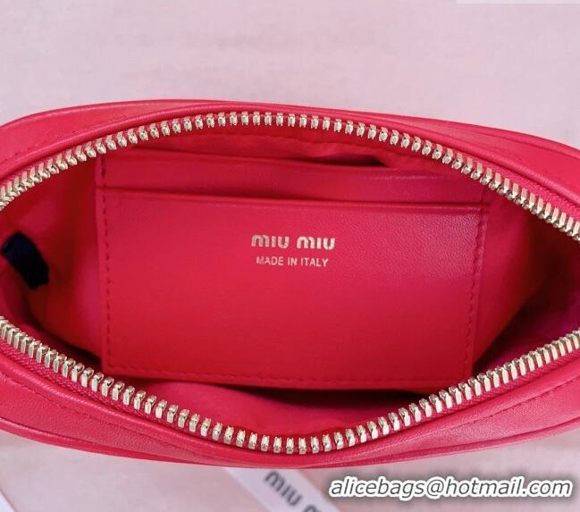 Luxury Cheap Miu Miu Matelasse nappa leather pouch 5NE846 Red 2024