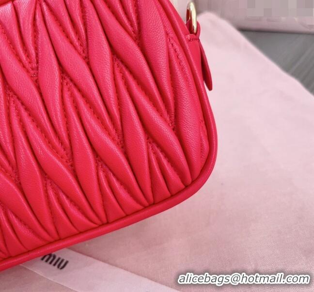 Luxury Cheap Miu Miu Matelasse nappa leather pouch 5NE846 Red 2024