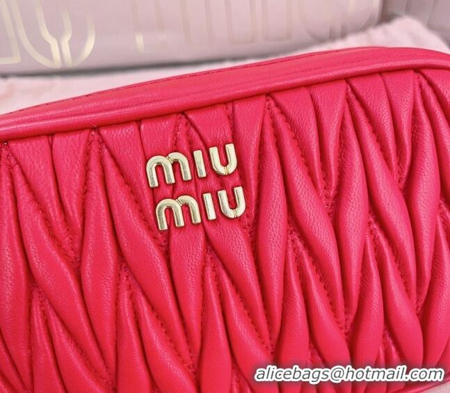 Luxury Cheap Miu Miu Matelasse nappa leather pouch 5NE846 Red 2024