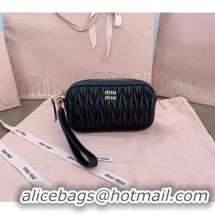 Traditional Specials Miu Miu Matelasse nappa leather pouch 5NE846 Black 2024