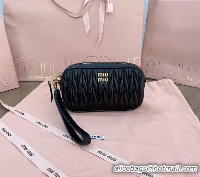 Traditional Specials Miu Miu Matelasse nappa leather pouch 5NE846 Black 2024