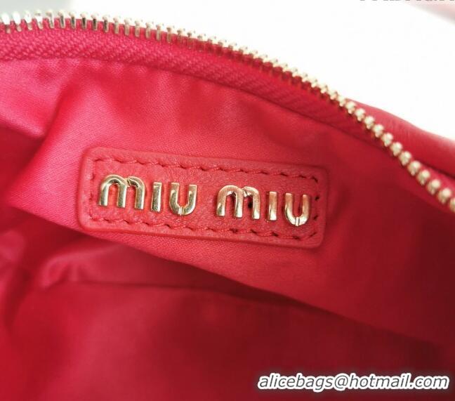 Famous Brand Miu Miu Wander Matelasse Nappa Leather Hobo Mini bag 5BP078 Red