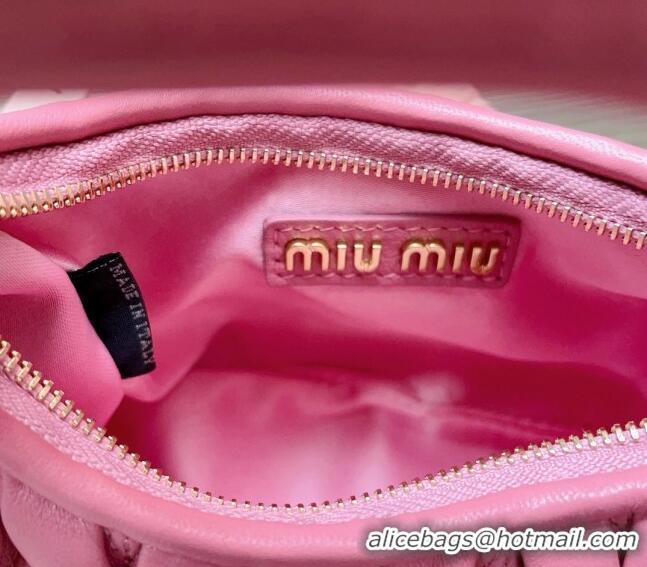 Inexpensive Miu Miu Wander Matelasse Nappa Leather Hobo Mini bag 5BP078 Light Purple 2023