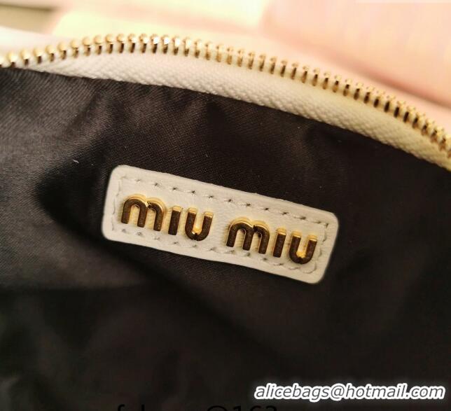 Grade Design Miu Miu Wander Matelasse Nappa Leather Hobo Mini bag 5BP078 White/Gold 2023