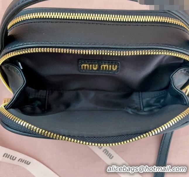 Most Popular Miu Miu Matelasse nappa leather shoulder bag 5BH229 Black 2024