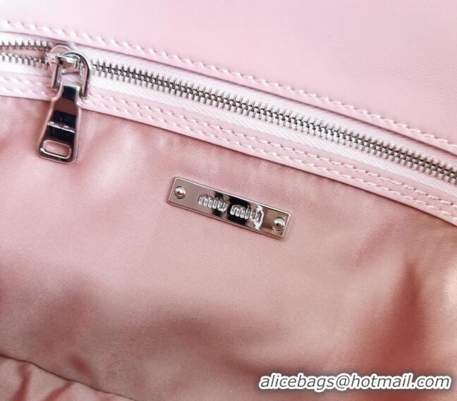 Pretty Style Miu Miu Iconic Crystal Cloqué Nappa leather bag 5BD233 Light Pink 2024