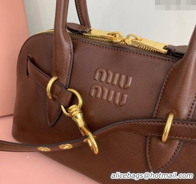 Market Sells Miu Miu Aventure nappa leather top-handle bag Briarwood 5BB168 Brown 2024