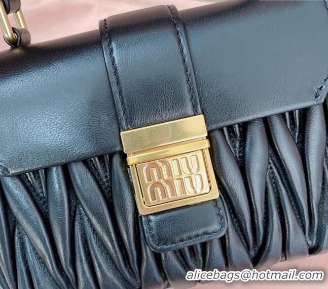 Trendy Design Miu Miu Matelasse nappa leather mini-bag 5BP083 Black 2024