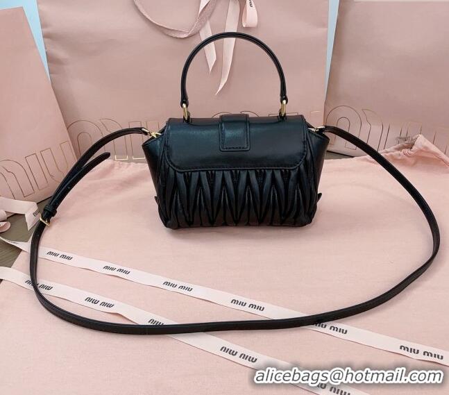 Trendy Design Miu Miu Matelasse nappa leather mini-bag 5BP083 Black 2024