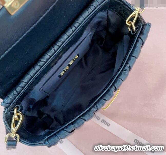 Trendy Design Miu Miu Matelasse nappa leather mini-bag 5BP083 Black 2024