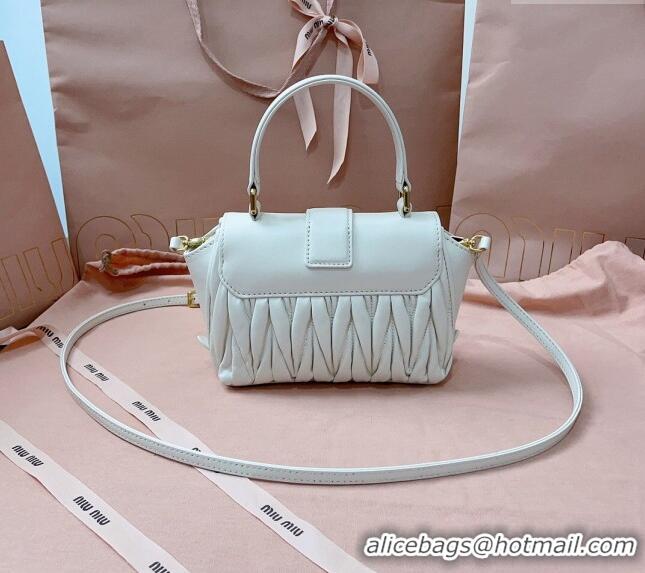 Best Price Miu Miu Matelassé nappa leather mini-bag 5BP083 White 2024