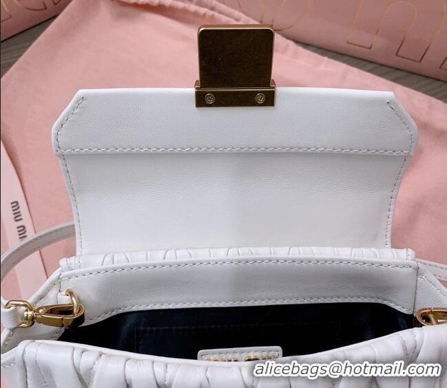 Best Price Miu Miu Matelassé nappa leather mini-bag 5BP083 White 2024