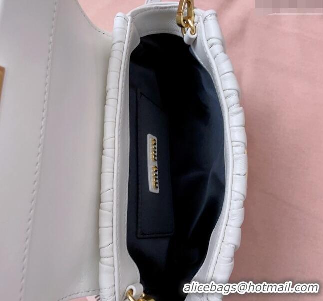 Best Price Miu Miu Matelassé nappa leather mini-bag 5BP083 White 2024