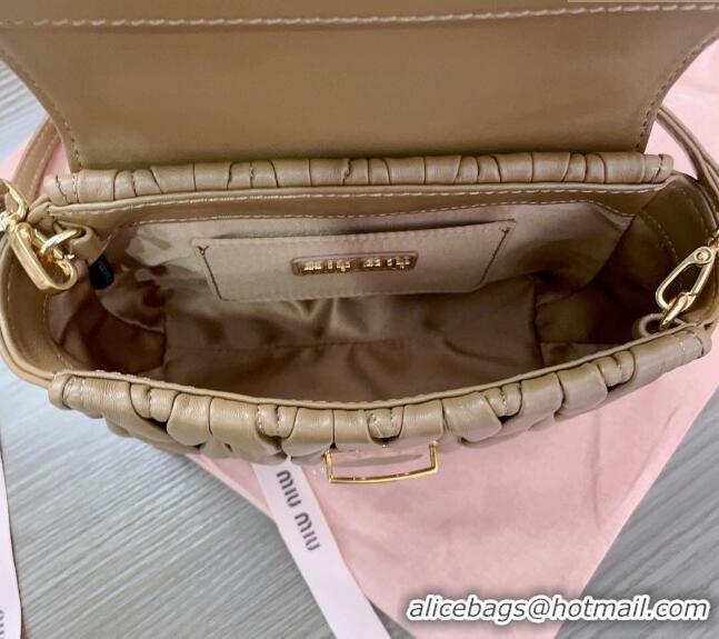 Good Discount Miu Miu Matelassé nappa leather mini-bag 5BP083 Caramel 2024