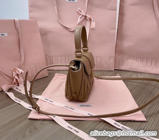 Good Discount Miu Miu Matelassé nappa leather mini-bag 5BP083 Caramel 2024