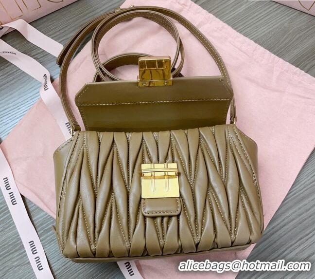 Good Discount Miu Miu Matelassé nappa leather mini-bag 5BP083 Caramel 2024