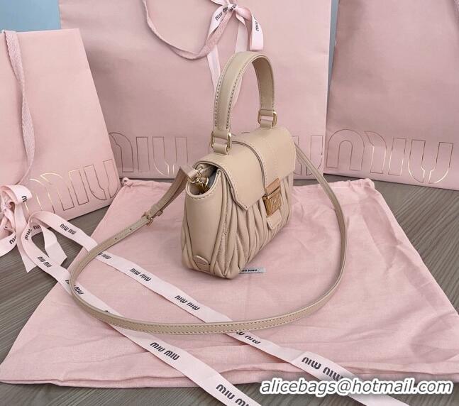 Grade Quality Miu Miu Matelassé nappa leather mini-bag 5BP83 Beige 20024