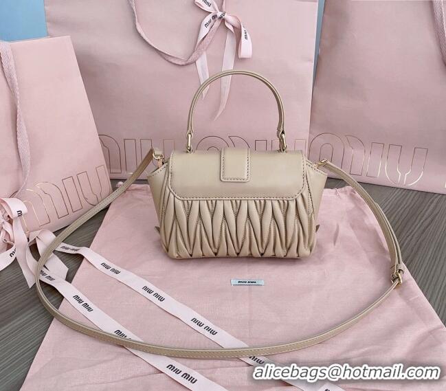 Grade Quality Miu Miu Matelassé nappa leather mini-bag 5BP83 Beige 20024