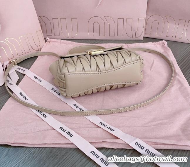 Grade Quality Miu Miu Matelassé nappa leather mini-bag 5BP83 Beige 20024