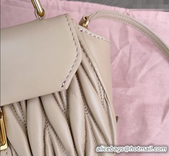 Grade Quality Miu Miu Matelassé nappa leather mini-bag 5BP83 Beige 20024