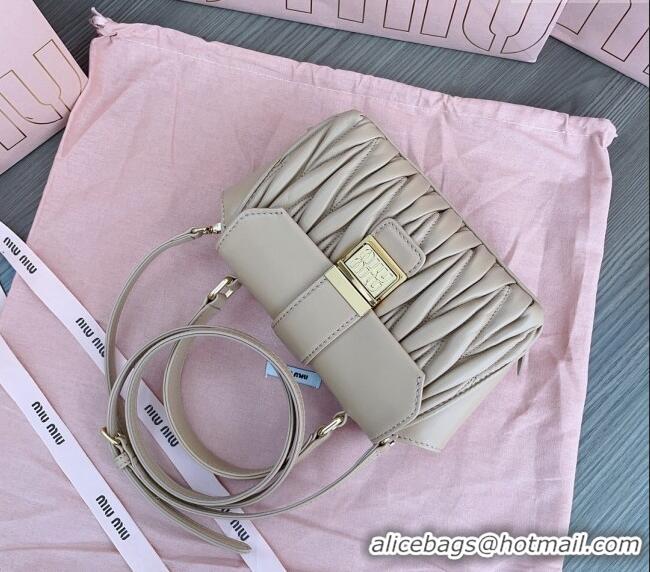 Grade Quality Miu Miu Matelassé nappa leather mini-bag 5BP83 Beige 20024