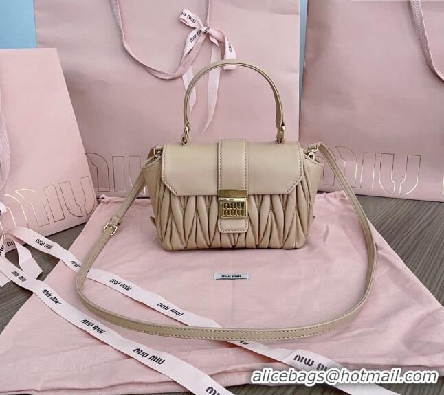 Grade Quality Miu Miu Matelassé nappa leather mini-bag 5BP83 Beige 20024