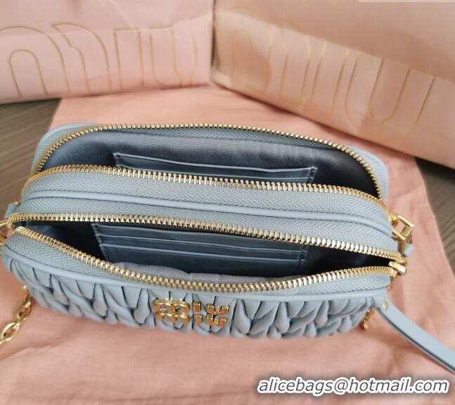 Top Grade Miu Miu Matelassé nappa leather mini-bag 5BP045 Blue 2024