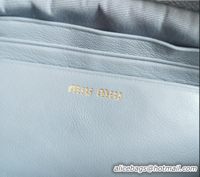 Top Grade Miu Miu Matelassé nappa leather mini-bag 5BP045 Blue 2024