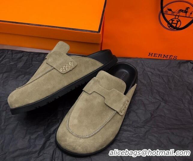 Durable Hermes Go Mules in Suede with 