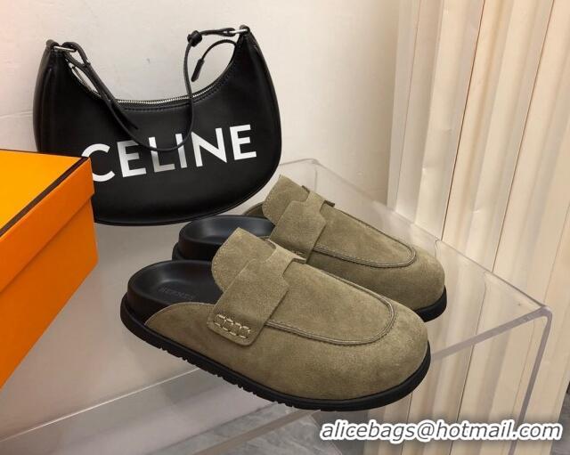 Durable Hermes Go Mules in Suede with 