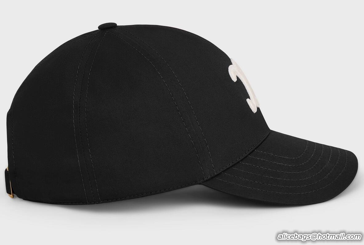 Top Quality Celine Triomphe Baseball Cap In Cotton CE6969 Black