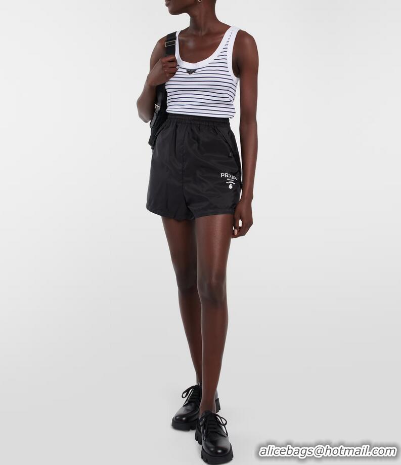 Top Grade Prada Re-Nylon Logo-embroidered Shorts PA5418 Black