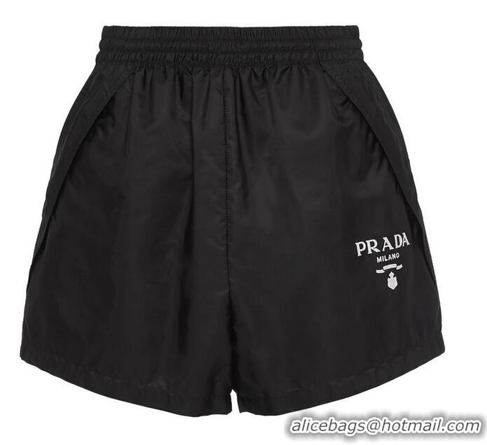 Top Grade Prada Re-Nylon Logo-embroidered Shorts PA5418 Black