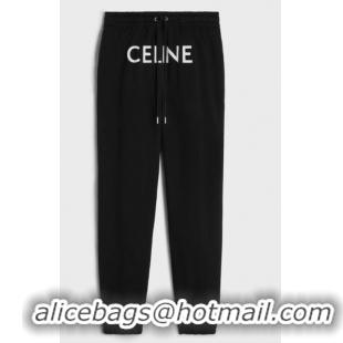 ​Well Crafted Celine Track Pants In Cotton Fleece CE1457 Black/White