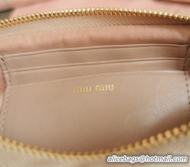 Buy Inexpensive Miu Miu Matelassé nappa leather mini-bag 5BP045 Beige 2024