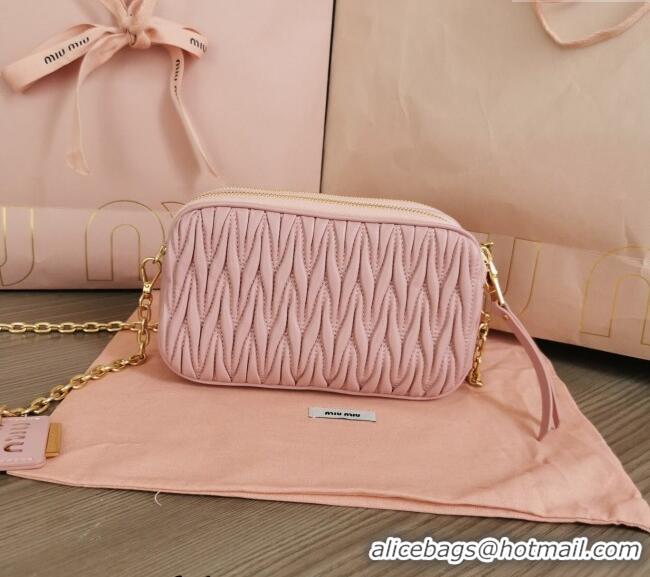 Buy Discount Miu Miu Matelassé nappa leather mini-bag 5BP045 Pink 2024