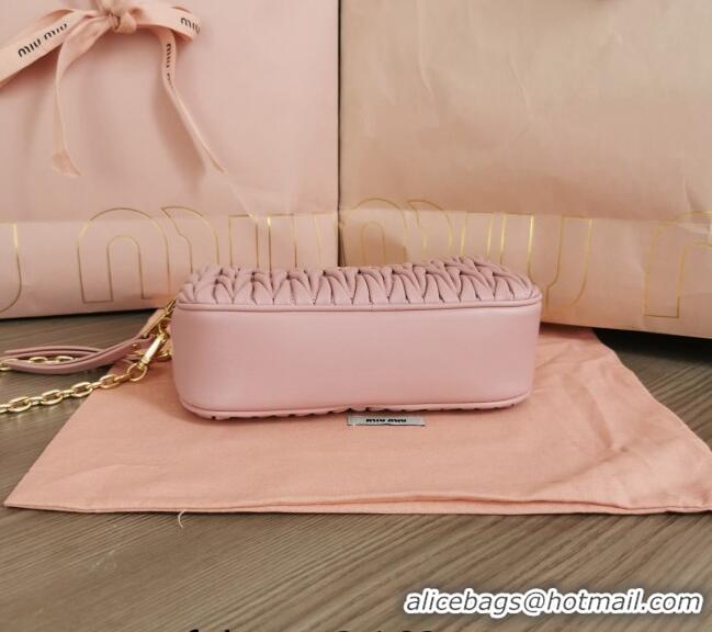 Buy Discount Miu Miu Matelassé nappa leather mini-bag 5BP045 Pink 2024