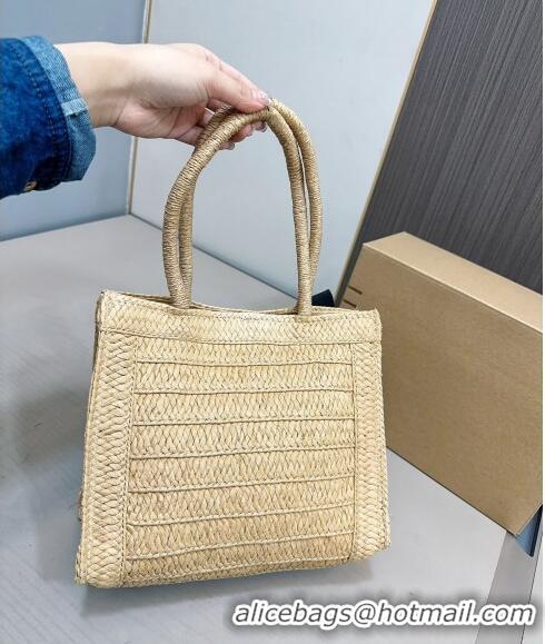 Super Quality Miu Miu Raffia Straw Tote bag with Bow 0402 Beige 2024