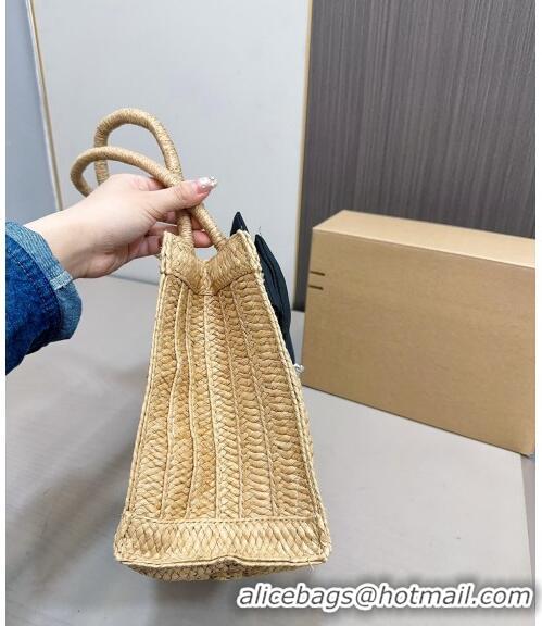 Super Quality Miu Miu Raffia Straw Tote bag with Bow 0402 Beige 2024