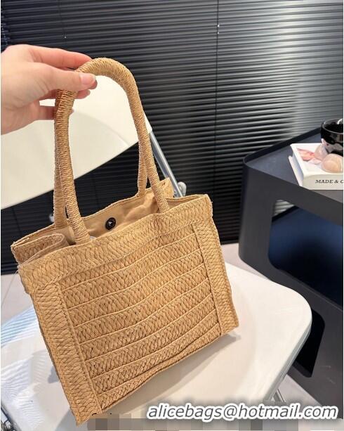 Pretty Style Miu Miu Raffia Straw Tote bag with Bow 0402 Khaki 2024