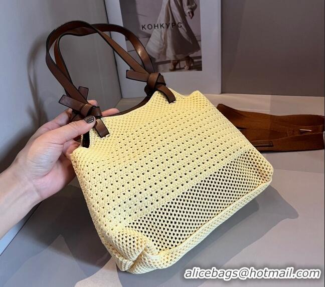 Buy New Cheap Miu Miu Crochet Top Handle bag 0402 Yellow 2024