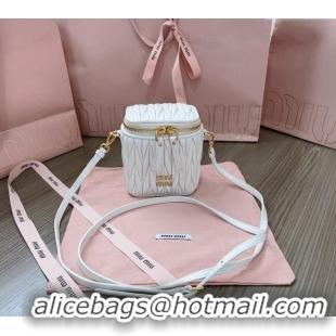 Pretty Style Miu Miu Matelassé Nappa Leather Micro Bag 5NR018 White 2024