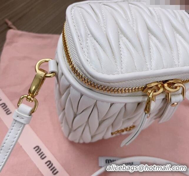 Pretty Style Miu Miu Matelassé Nappa Leather Micro Bag 5NR018 White 2024