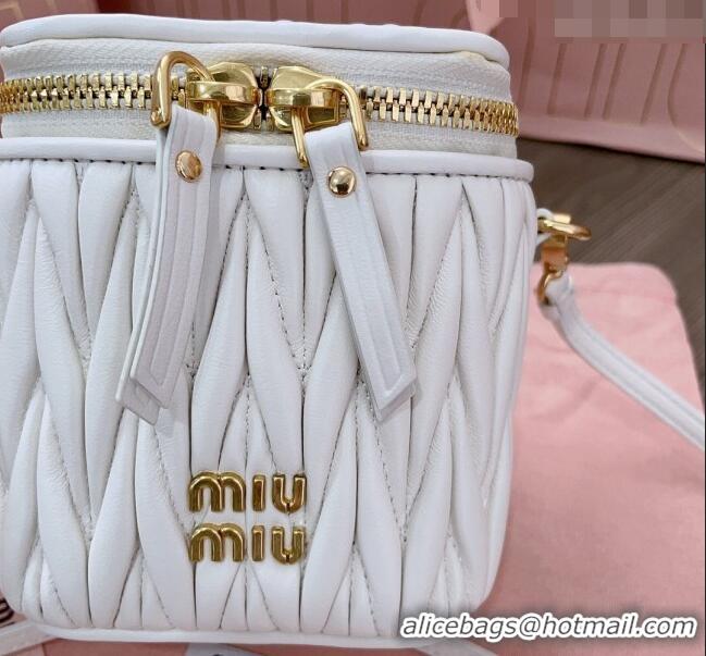 Pretty Style Miu Miu Matelassé Nappa Leather Micro Bag 5NR018 White 2024