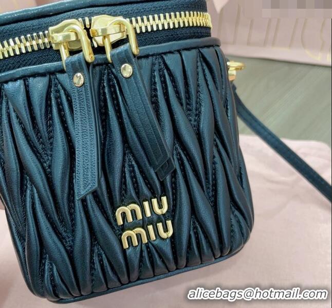 Free Shipping Discount Miu Miu Matelasse Nappa Leather Micro Bag 5NR018 Black 2024