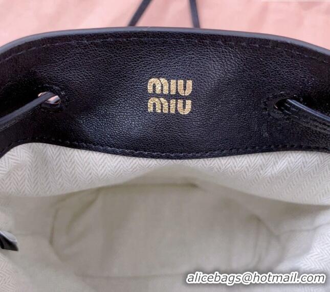 Top Grade Miu Miu Nappa leather bucket mini-bag 5NF460 Black 2024