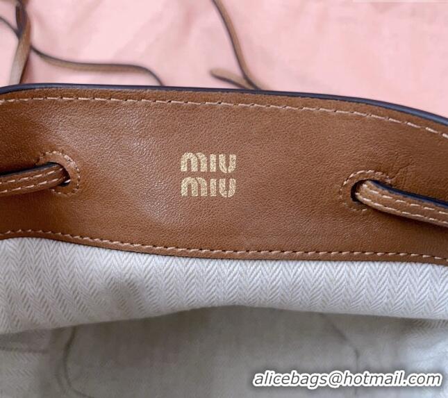 Grade Discount Miu Miu Nappa leather bucket mini-bag 5NF460 Brown 2024